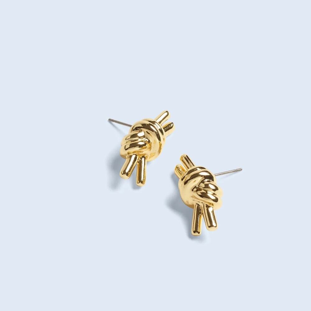 NWT Madewell Gold Knotted Medium Stud Earrings